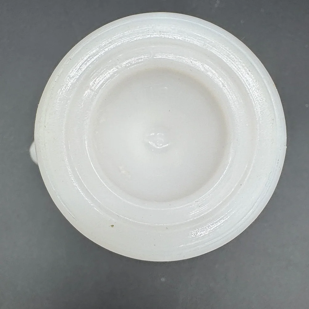 Vintage Avon Dutch Treat Demi-Cup Footed Milk Glass Orange Bud Vase 5”